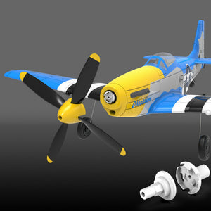 VolantexRC Mini Mustang P-51D V2 EPP 400mm Wingspan 2.4G 4CH 6-Axis Gyro One Key Aerobatics XPilot Stabilization System RC Airplane Trainer RTF for Beginner