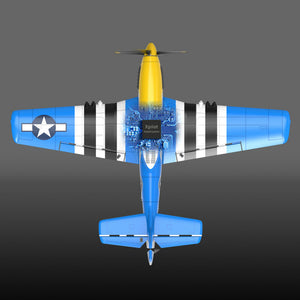 VolantexRC Mini Mustang P-51D V2 EPP 400mm Wingspan 2.4G 4CH 6-Axis Gyro One Key Aerobatics XPilot Stabilization System RC Airplane Trainer RTF for Beginner