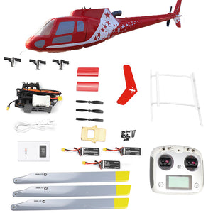 FLY WING  Squirrel AS350 6CH Brushless Scale GPS  Helicopter Three Rotor Blade  with H1 Flight controller