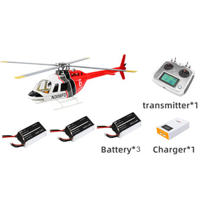 FLY WING Bell 206 V3/V4 Class 470 6CH Brushless Motor GPS Fixed Point Altitude Hold Scale RC Helicopter