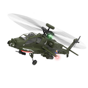 YXZNRC F11 AH-64D Apache 2.4G 6CH 6-Axis Gyro Dual Brushless Motor 1:32 Scale Flybarless RC Helicopter Compatible With Futaba S-FHSS Protocol