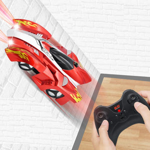 Wall climbing rc car with LED lights 360 degree stunt car