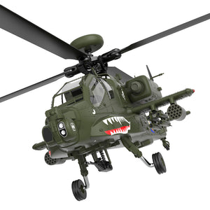 YXZNRC F11 AH-64D Apache 2.4G 6CH 6-Axis Gyro Dual Brushless Motor 1:32 Scale Flybarless RC Helicopter Compatible With Futaba S-FHSS Protocol