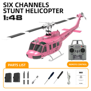 RC ERA C032 UH-1 2.4G 6CH 6-axis Gyroscope 1:48 Scale Huey Altitude Hold Optical Flow Positioning TOF Altitude Hold Flybarless RC Helicopter RTF