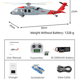 [PreOrder] FLYWING MH-60T Jayhawk 1:14 Scale US Coast Guard RC Helicopter - 4-Blade GPS Hover, One-Key Return, 20+ Min Flight, RTF Ready to Fly