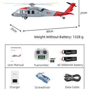 [PreOrder] FLYWING MH-60T Jayhawk 1:14 Scale US Coast Guard RC Helicopter - 4-Blade GPS Hover, One-Key Return, 20+ Min Flight, RTF Ready to Fly