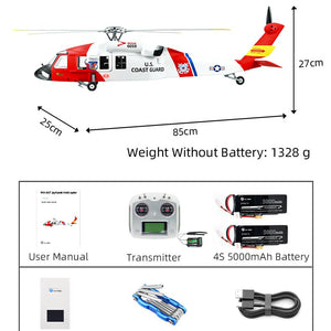 [PreOrder] FLYWING MH-60T Jayhawk 1:14 Scale US Coast Guard RC Helicopter - 4-Blade GPS Hover, One-Key Return, 20+ Min Flight, RTF Ready to Fly