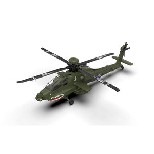 YXZNRC F11 AH-64D Apache 2.4G 6CH 6-Axis Gyro Dual Brushless Motor 1:32 Scale Flybarless RC Helicopter Compatible With Futaba S-FHSS Protocol