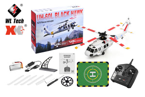 WLtoys  K270 Black Hawk UH-60L 4CH RC Helicopter with Optical Flow & Altitude Hold, 6-Axis Gyro for Beginners, 8 Min Flight
