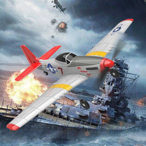 VOLANTEXRC P-51 Mustang 4-Ch Beginner Airplane with Xpilot Stabilizer / One-key Aerobatic (761-5) RTF