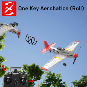 VOLANTEXRC P-51 Mustang 4-Ch Beginner Airplane with Xpilot Stabilizer / One-key Aerobatic (761-5) RTF